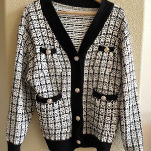 Chicwish Button Up Tweed Cardigan  M/L